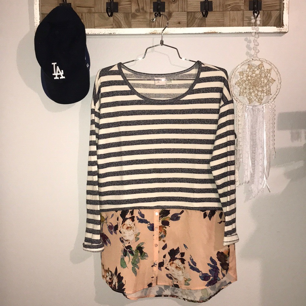 Anthropologie layer striped sweater